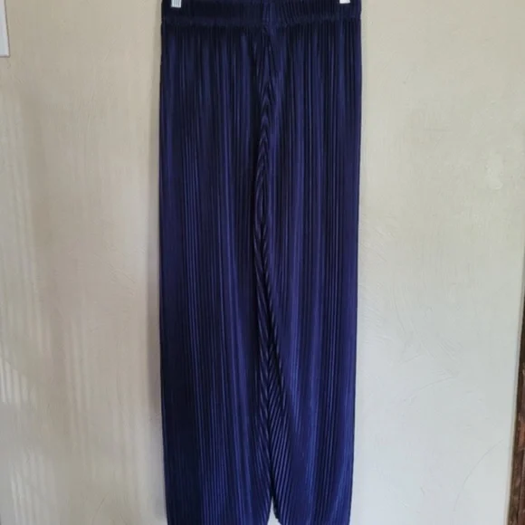 Ankle/Maxi Pleated Wide Leg Palazzo Satin Pants (OS) - Picture 2 of 5
